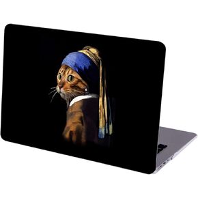Compatible with MacBook Pro 13 inch, Hard Protective Shell with Keyboard Cover ( M1 A2338 A2289 A2251 A2159 A1989 A1706 A1708, 2016-2020 Release) - Funny Cat with Pearl Earring