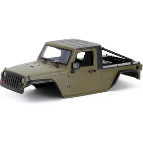 1/10 RC Pickup Body Shell Kit Unassembled - 313mm Wheelbase Wrangler Pickup Body,for RC Crawler Axial SCX10 SCX10 II 90046 DIY (Army Green)