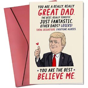 Fathers Day Card for Dad from Dog - Happy Fathers Day Cards from Dog - Funny Father's Cards for Dogs Dad, Him, Men - Cute Dogs Dads Gifts from Daughter, Son - Single 5.3''x 8'' Folded Card