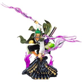 Zoro Figure,Three Swords Roronoa Zoro Action Anime Character Statue 7.9'' Decor Anime Figure PVC Model Toy Collection Gift for Boys and Girls