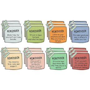 24 Pcs Mental Health Awareness Stickers Mindfulness Mental Wellness Stickers Reminder Decals Waterproof Decals Positive Affirmations Feelings Chart Counseling Office Decor(Bright Color)