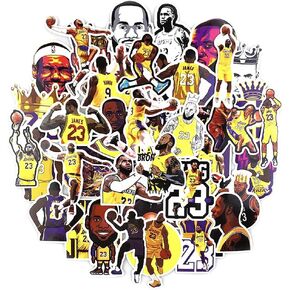50pcs Basketball Star Stickers for Basketball Star James Theme Party Birthday Party Supplies,Teens Decorations Stickers for Laptop, Bike Guitar Motorcycle Luggage Skateboard Stickers Decals