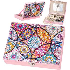 JGJGJG Jewelry Box for Girls,8.4x6.3x2.1in,Gem Diamond Painting Crafts Kit Suit 5-12 Age,Fun Arts and Crafts Gifts Toys for Girls Birthday Christmas