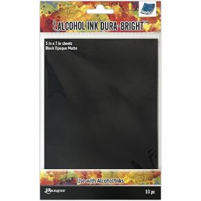 Tim Holtz Alcohol Ink Dura-Bright 5"X7" 10/Pkg-Black Opaque Matte