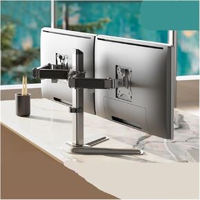 Desk Clip-Type Computer Rotating Lifting Telescopic Dual-Screen Monitor Stand 23/24/27 inches Desktop Heightening Shelf(Base Mounted)