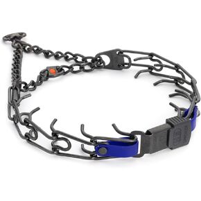 Herm Sprenger Black Stainless Steel Dog Collar with Quick Release ClicLock Buckle and Biothane Insert Training Collar Made in Germany (Violet Purple, 16in x 2.25mm(Neck Size up to 13-14in))