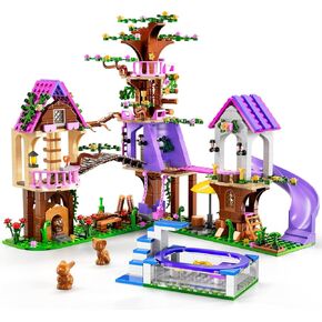 Big Size Treehouse Building Blocks Set for Girls - 809PCS Bricks Forest Girl Tree House Kit Toy, Camp Set with Animals and Pool, Birthday Gifts for Kids Girls Boys Age 8 9 10 11 12+