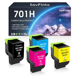 701H CS310 CS410 Compatible Toner Cartridge Replacement for Lexmark CS310 CS310dn CS310n CS410 CS410dn CS410dtn CS410n CS510 CS510de CS510dte Printer (BCMY, 4-Pack)