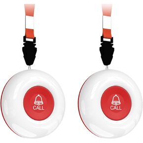 Wireless Call Button for Seniors - Emergency SOS Pager System with 2 Panic Buttons