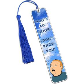 Metal Bookmark, Funny Bookmarks for Women Men, Cool Bobby Hill Bookmark with Tassel, Book Lover Gifts, Book Reading Accessories, Bookish Gifts for Reader, Unique Bookmarks,Book Marks for Reading Women
