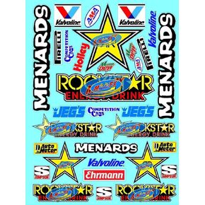 Clear Vinyl R/C Racing Sponsor Sticker Gang Sheet 52-1/8th – 1/10th Scale Model Decal Sticker Sheet R/C Lexan Body - Decorate Your R/c Cars, Boats, Truck Model – Die-Cut to Shape - Peel & Stick