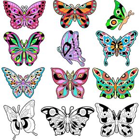 EggSun 48pcs Mandala Fuzzy Velvet Coloring Posters Kit, DIY Beautiful Arts and Crafts Velvet Coloring Mess Free Felt Coloring Pages for Adult Kids Family Activities and Party Favors