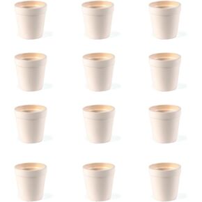 Fun Express Mini Flower Pots Bulk Ceramic - Set of 12 Unfinished White Ceramic Pot for Kids - Color Your Own Class Pack - Great for Classrooms, Art Class and Camp Craft Projects