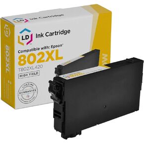 LD Remanufactured Ink Cartridge Replacement for Epson 802XL T802XL420 High Yield (Yellow) Compatible with Epson Workforce Pro WF-4740 WF-4734 WF-4730 WF-4720 WF-4740DWF EC-4020 EC-4030 EC-4040