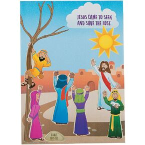 Fun Express Zacchaeus Mask Stickers Craft Kit - Creative Bible Storytelling & Religious Education Art for Kids - Perfect for Classroom & Church Events - Ideal for Craft Projects - 24 Pieces.