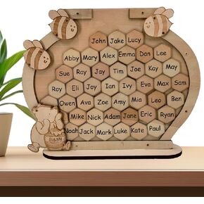 Winnie Baby Shower Guest Book Alternative, Bee and Bear Themed Decorations for Birthday/Baby Shower Party - Includes 45 Hexagons Signs
