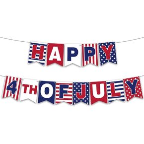 YQUQWN 4th of July Banner - Happy 4th of July Banner for Independence Day Decorations, Patriotic Party Supplies