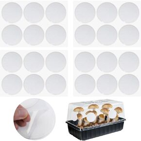 24pcs 2.5 inch Single Tube Filter Patches, Mushroom Single Tube Filter Disc, Single Tube Sticky Filter Disc, Mushroom Filter for Mushroom Growing Supplies Filter Pad Replacement. (3mm Thick)