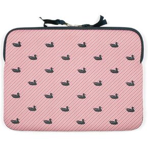 Southern Marsh, Laptop Case, Pink Stripe with Navy, 13"