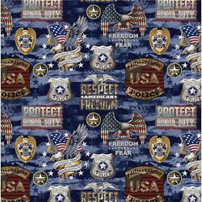 SYKEL ENTERPRISES United State Military Cotton Fabric-US Navy Servicemember Camo Flag Cotton Fabric by Sykel