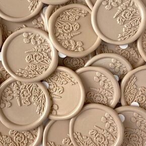 Wildflower Wax Seal Stickers, Floral Wax Seal, Flowers, Foliage, Field of Flowers (Antique Gold)