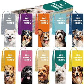 100 Pcs Dog Bookmark Paper Book Marker Reading Accessories Gifts for Women Readers Book Lovers Puppy Lovers Party Favors Students Back to School Gifts 10 Styles(Dog)