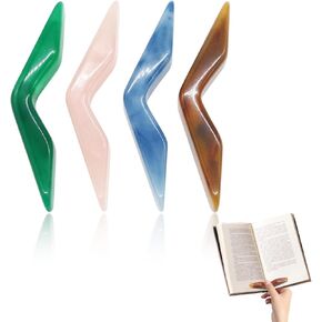 4-Pack Thumb Page Holders for Reading, Ergonomic Resin Book Holder Clips, Lightweight Bookmark Accessories for Paperbacks & Hardcovers - Multicolor (115x25x15mm)