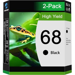 68 Black Ink Cartridge High Yield (2-Pack) - Replacement for HP 68 Ink Cartridge for Envy 6152e 6155e 6552e 6555e 6558e Printer