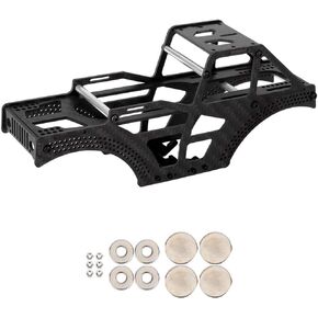 SCX24 Monster Truck Chassis Carbon Fiber Frame SCX24 LCG Chassis for Axial SCX24 Upgrade Parts 1/24 RC Crawler