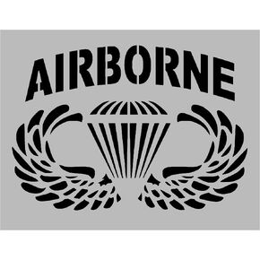 Parachute Wings US Airborne Reusable Stencil (8.5" x 11" Sheet) for Painting on Walls, Wood, Arts and Crafts (My Custom Stencils)