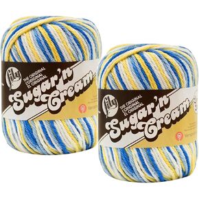 Bulk Buy: Lily Sugar 'n Cream 100% Cotton Yarn (2-Packs) ~ Ombres, Scents, Stripes, Twists ~ 3 oz. Super Size Skeins (Sunkissed SS #19218)2