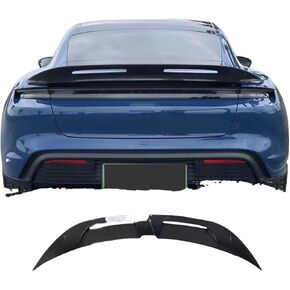 Carbon Fiber Rear Boot Spoiler Compatible For Porsche Taycan 2019+ Rear Trunk Duck Spoiler Lid Wing Duckbill Rear Trunk Wing Body Kits FRP(Unpainted Black)