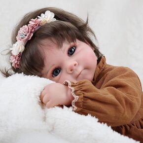 GAGAKU 18 Inch Realistic Reborn Baby Doll for Girls - Lifelike Toddler Doll with Accessories Set, Full Vinyl Soft Body Reborn Doll - Rooted Hair