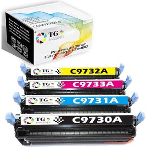 TG Imaging (4-Pack) 645A Compatible Replacement for HP C9730A Toner Cartridge B-C-Y-M for HP Laser-Jet 5500N 5500DN 5500DTN 5550N 5550DN 5550DTN Printer (C9730A/9731A/9732A/9733A)