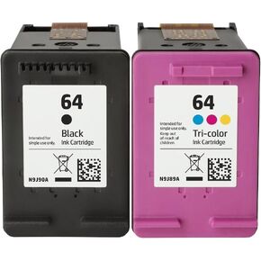 LEBOK for HP 64 | N9J90A N9J89A | 2 Ink Cartridges | Black and Tri-Color