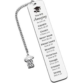 2025 Graduation Gift - Graduation Bookmark for Boys Girls Class of 2025 Gift in Bulk Senior 2025 High School Grads Gifts for Medical Nursing Surgery School Bible Verse Bookmark for Master Phd Student