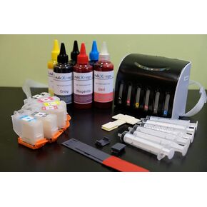 EcoPRO 312XL Empty Ink System CISS Refillable Cartridge Kit for Chipless Firmware Installed EPSON XP-15000 Printer (with Ink Flow Control Damper)