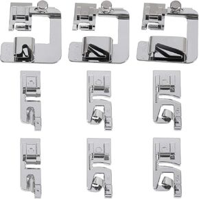 6 Sizes Rolled Hem Presser Foot Set Narrow Hemmer Foot Wide Rolled Hem Foot Kit for Low Shank Snap-On Sewing Machines for Brother,for Babylock,for Janome,for Kenmore