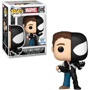 Funko Pop! Marvel #1478 Peter Parker/Symbiote Suit Vinyl Bobblehead, 3.8 inches, Shop Exclusive