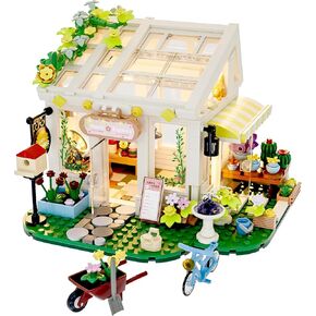 Flower House Building Block Set, Botanical Garden Greenhouse Toys Kits with LED Light Birthday Gifts Decoration for Adults, Women, Teens, Old Kids Girls 6+, 8-12, 8-14 (832 PCS)