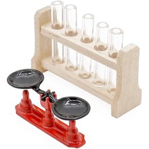 Odoria 1/12 Miniature Test Tubes and Balance Scale for Science Lab Dollhouse Decoration Accessories