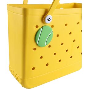 Tennis Charm for Bogg Bag, 3" Insert Ball Sport Decorative Attachment for Rubber Beach HandBag and Tote