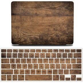 IVY Wood Series Set Folio Hard Case for MacBook Pro (14-inch with M1/M2 Models: A2442/A2779) with Keyboard Cover - G