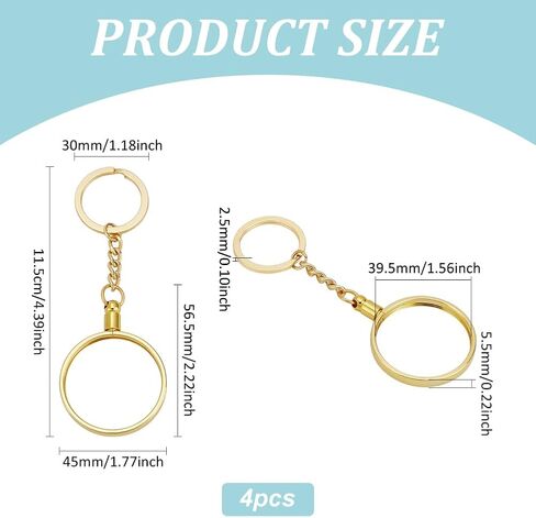 Fingerinspire 4 PCS Medallion and Coin Metal Beychain 1.55inch/39.5mm Golden Coin Beychains Round Medallion Round with Metal Key Ring in Saudi Arabia