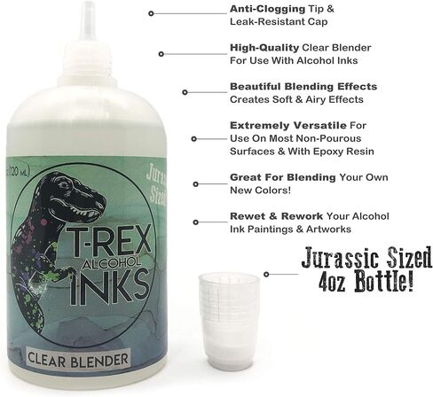 Clear Alcohol Ink Blending Solution for Alcohol Ink Art - Blends, Thins & Mixes - Includes Applicator Tip - Huge 4oz Bottle in Saudi Arabia