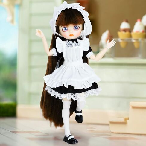 دمية Ucanaan BJD 1/6 SD Dolls 10 بوصة تأتي مع زي كامل وأحذية وشعر مستعار وخمسة أزواج من الأيدي والعيون القابلة للاستبدال. أفضل GITFs لفتيات عيد ميلاد عيد الميلاد in Kuwait