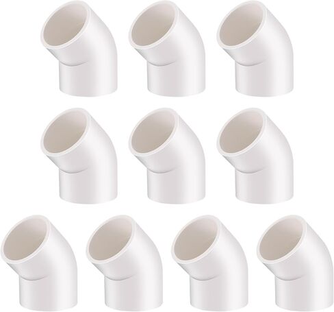 1-1/2" 45 Degree Elbow Pipe Fittings (Socket x Socket), 40 Pcs Heavy Duty 2 Way Right Angle PVC Pipe Fitting for DIY PVC Creations, Schedule 40 PVC Coupling Adapter. in Saudi Arabia