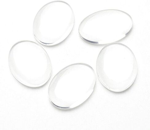 Beadthoven 20pcs Oval Clear Glass Dome Tiles - 30x40mm cabochons لصواني الإطار الفارغة ، صورة حجاب قلادة DIY Making Jewelry Making in Kuwait