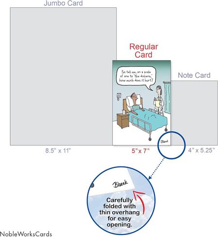 NobleWorks - 1 Funny Get Well Geting Card مع Envelope (4.63 × 6.75 بوصة) Chardonnay Drip - C6075GWG in Saudi Arabia