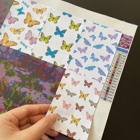 60 Pieces Diamond Painting Release Paper Butterfly Style Single Side Release Sheets Decorative Paper Cover Replacements for 5D Diamond Art Tool (10.5x7.4cm) in Saudi Arabia